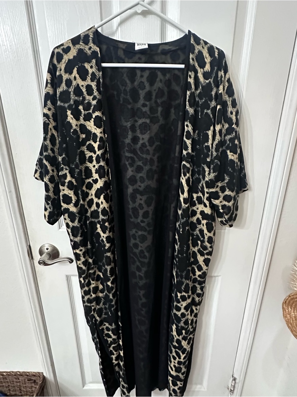 Vero Moda Leopard Print Open Front Kimono Duster Cardigan Size M